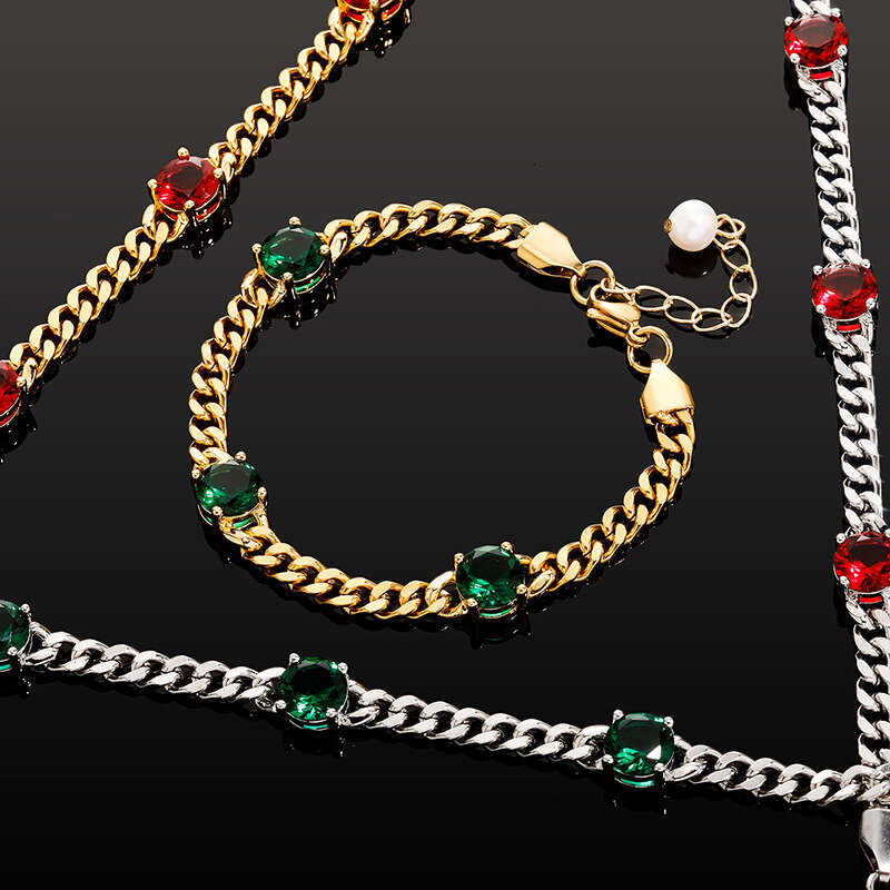 Jin Ao New Color-Retaining Cuban Simple Personality Bracelet Fashion Unisex Trendy Collarbone Chain
