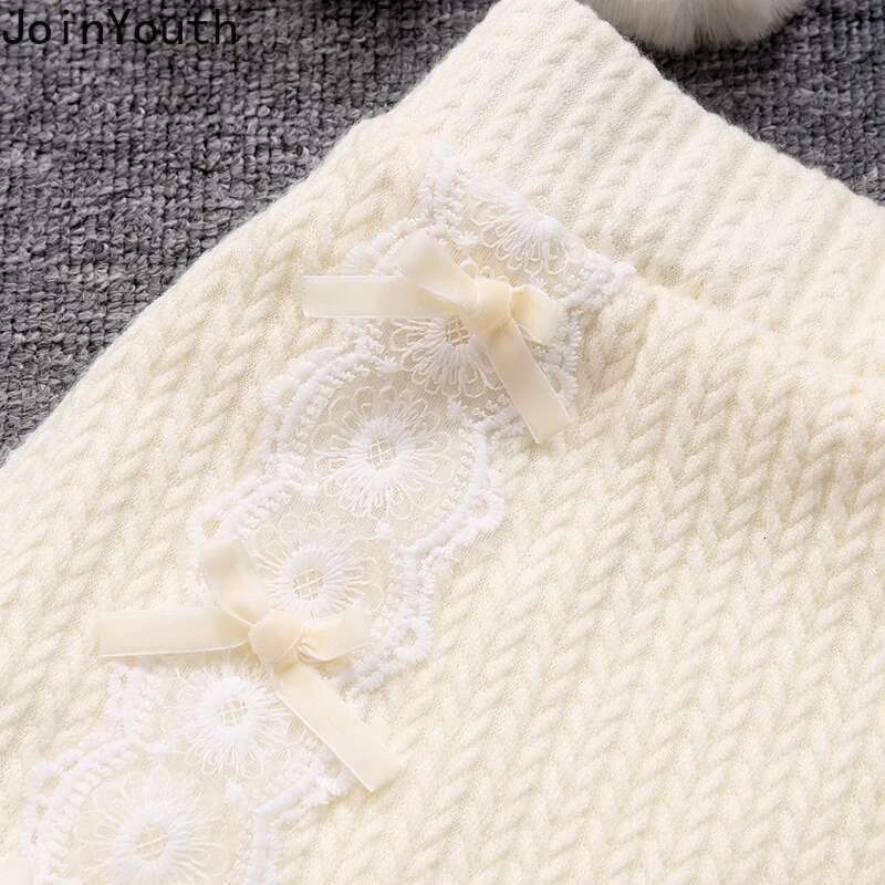 Knitted 2 Piece Sets Womens Outfits Roupas Femme Furry O-neck Bandage Sweater Bow Bodycon Mini Skirt Suit Fashion Korean Set