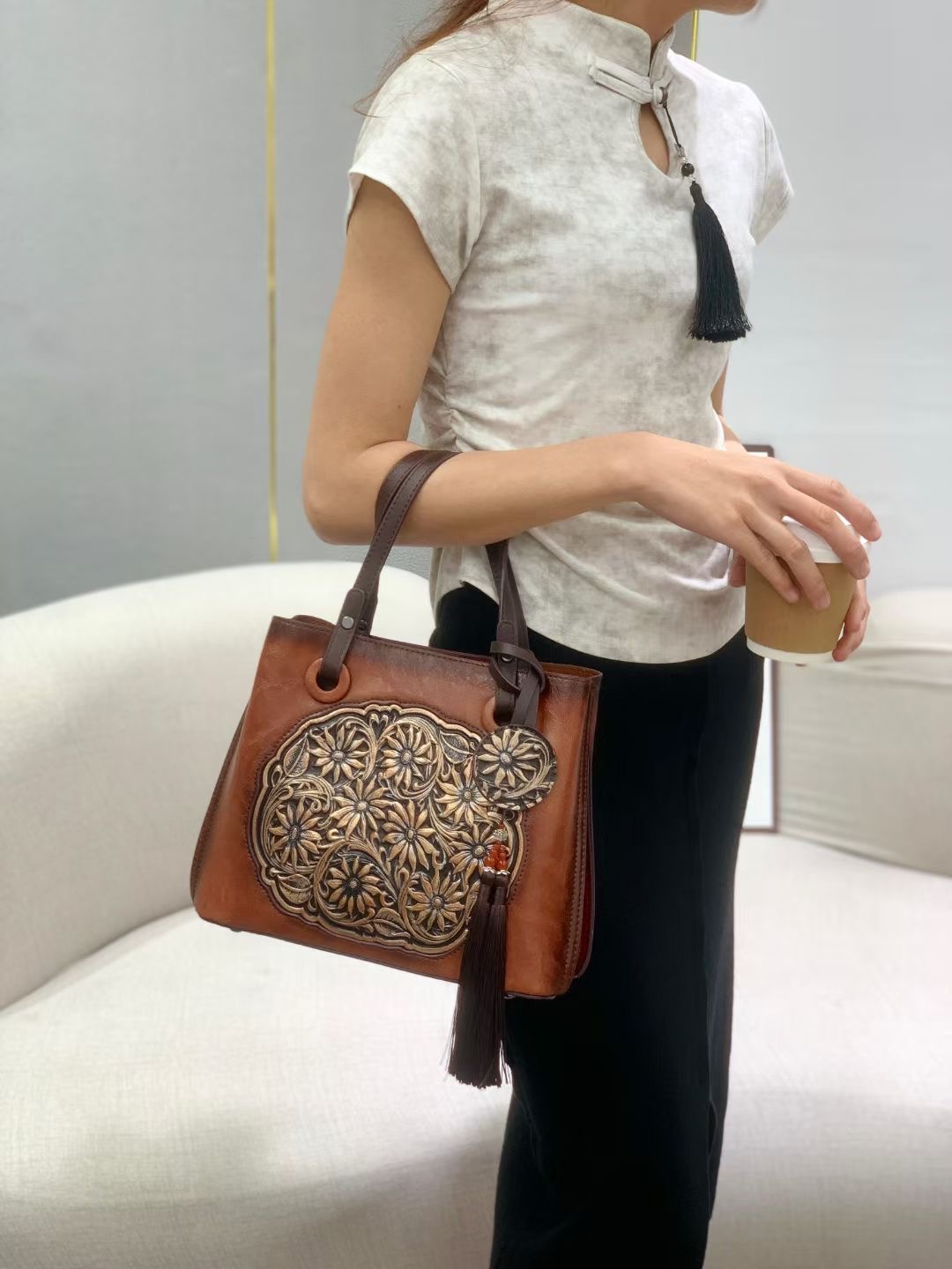 RH8788 Chinese Floral - Embroidered Handbags designer bag Support customization