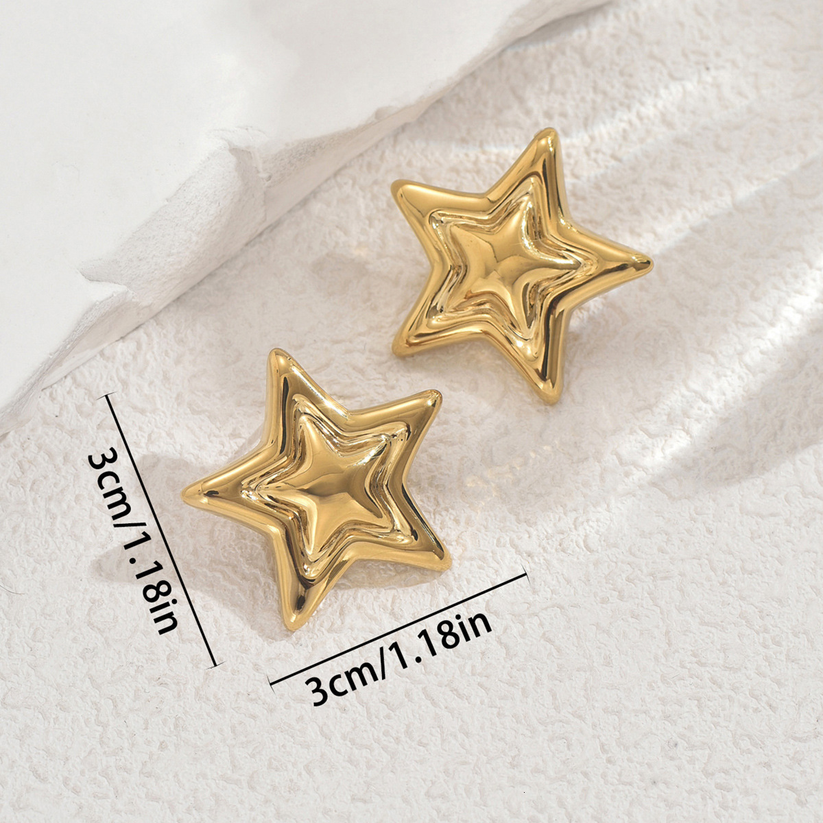 Minimalist Style For Women Five-Star Design Electroplated Stud Versatile High-End Earrings