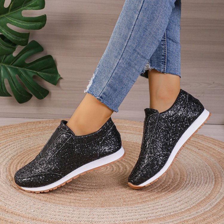 Luxury Brand Designer Shoes Sandals European And American Export Plus Size 2023 Winter New Sequin Cloth Shoes Sports Casual Women's Shoes Shallow