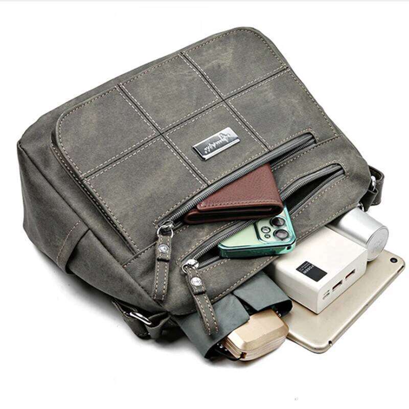 Canvas Fashion Multi-Functional Outdoor Women's Commuter Large Capacity Shoulder Bag Crossbody
