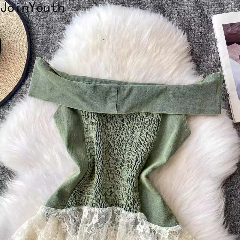 Sexy Vest Womens Clothes Slash Neck Tunic Tees Patchwork Lace Tassel Backless Camis 2025 Ropa Mujer Folds Chic Summer Y2k Tanks
