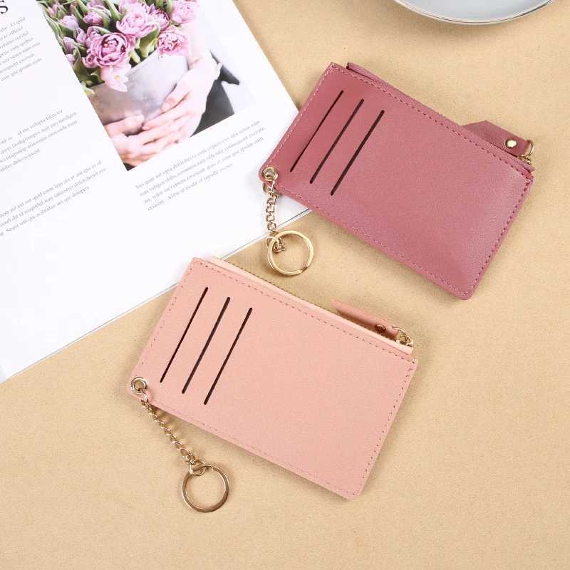 Womens Ultra Thin Card Bag Korean Version Zero Wallet Zipper Card Bag Candy Color Bus Student Bank Card Set USD Bag Z250621