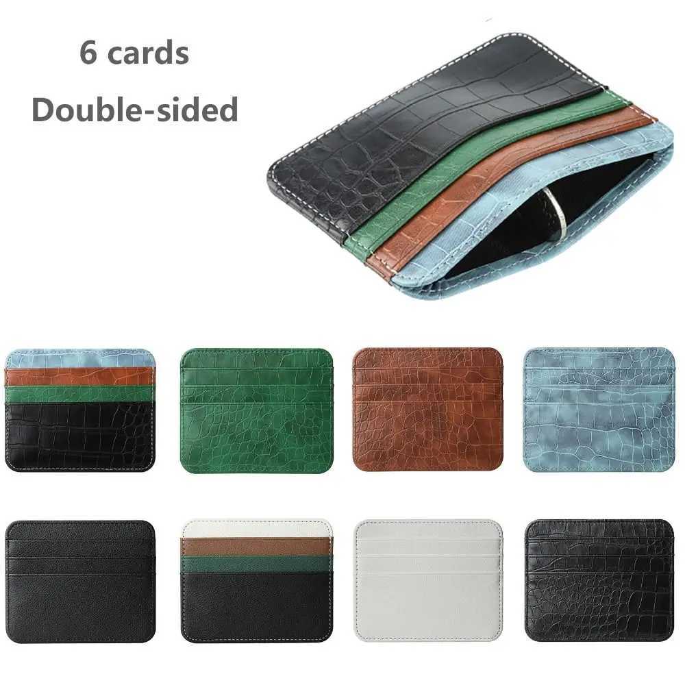 Ultra-thin PU Leather Sleeve Card Storage Double-sided Card Holder Organizer Coin Pouch Wallet Card Protector Z250621