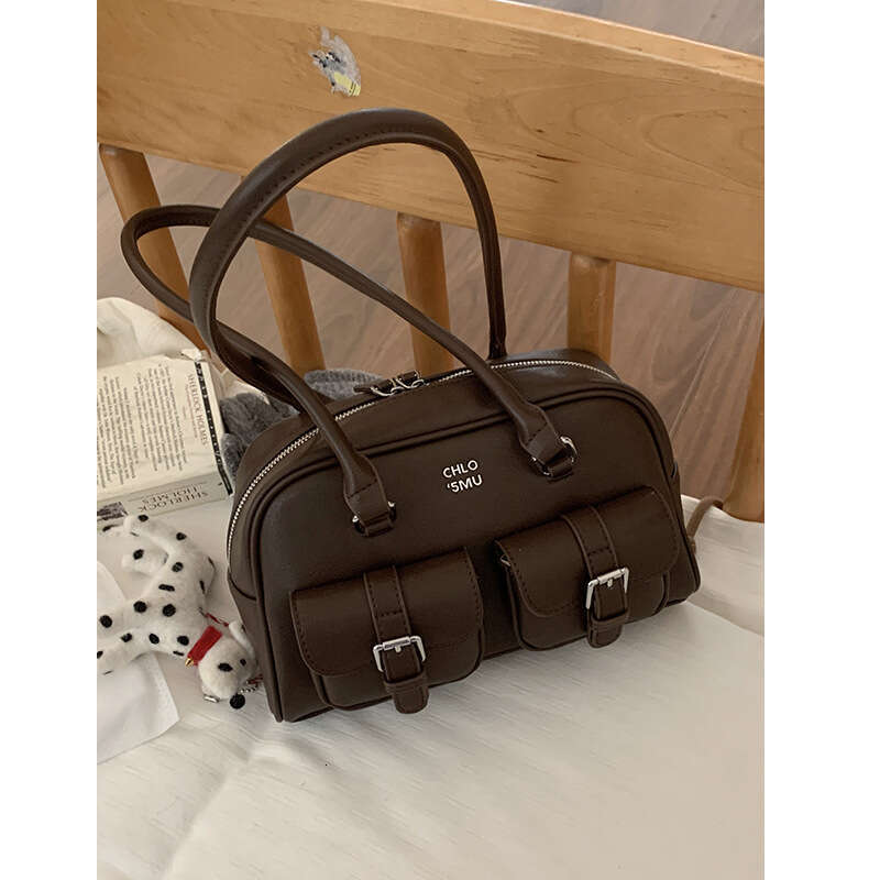 designer bag Niche Underarm for Women, Autumn 2024 New Simple Handheld Bowling Bag, Large Capacity Commuter Bag