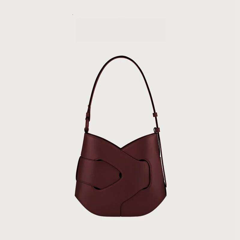 Popular Underarm Women's Cloud Bag, Pleated Design, Soft Leather Single Shoulder Handbag, Light , Niche