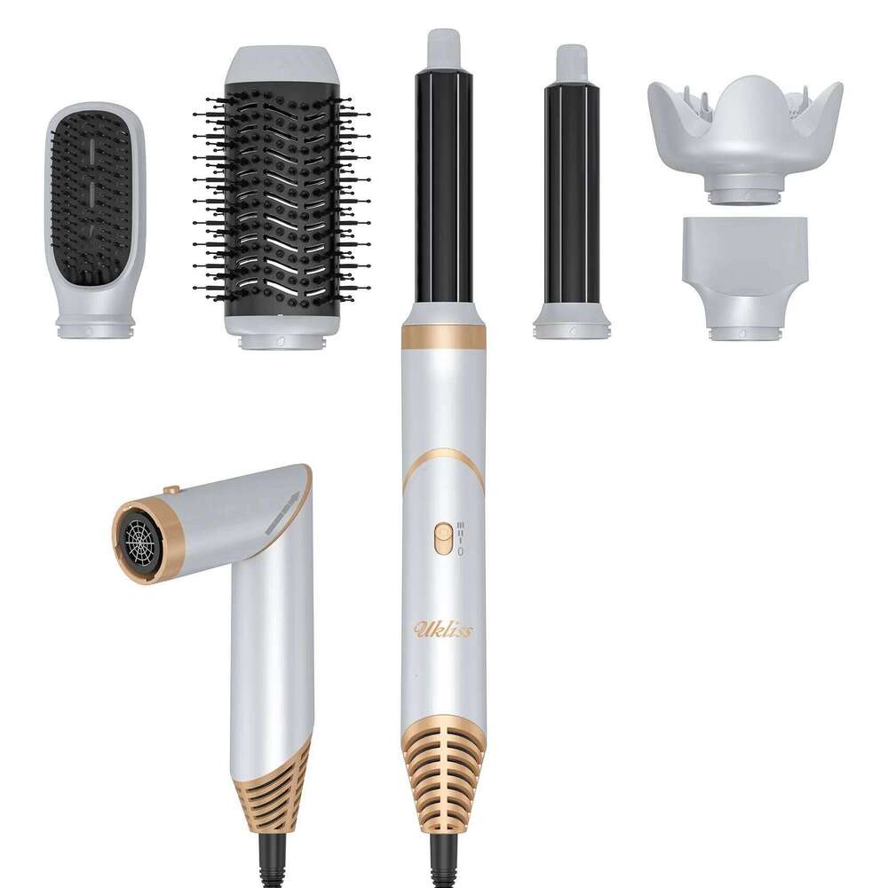 6 In 1 Hair Brush, Detachable Blow Dryer Brush Set,Negative Ionic Brush,Hair Styling Tool,Round Hot Air Straighten
