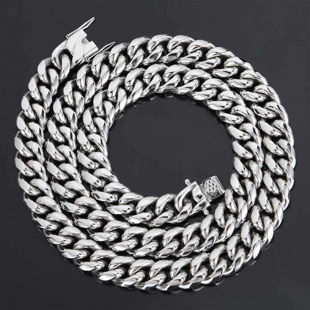 Hip Hop Stainless Dragon Head Buckle Round Polished Encrypted Cuban Chain Trendy Brand Men's Titanium Steel Necklace ef6d