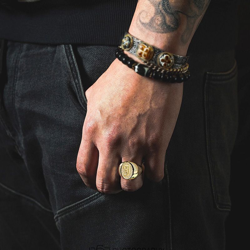 Luxury Jewelry Diamond Inlaid Hip Hop Eye Ring Gold Inlaid Unisex Bold Trendy Finger Ring Through diamond testing
