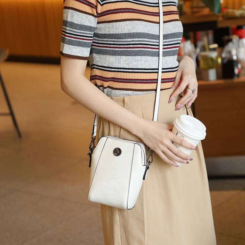 Genuine Leather Women's Crossbody Bag Fashion Mobile Phone Mini 2025 New Daily Commuting Small Shoulder Bag