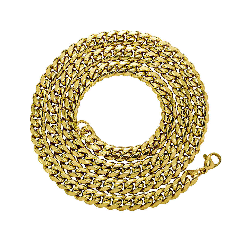 6MM Encrypted Lobster Clasp Titanium Cuban Chain for Men and Women Couples Simple Stainless Steel Hip Hop Necklace Accessories