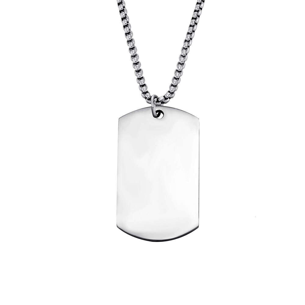 Jin Ao Direct Stainless Steel Head Portrait Niche Simple Soldier Badge Leather Pendant Men's Necklace