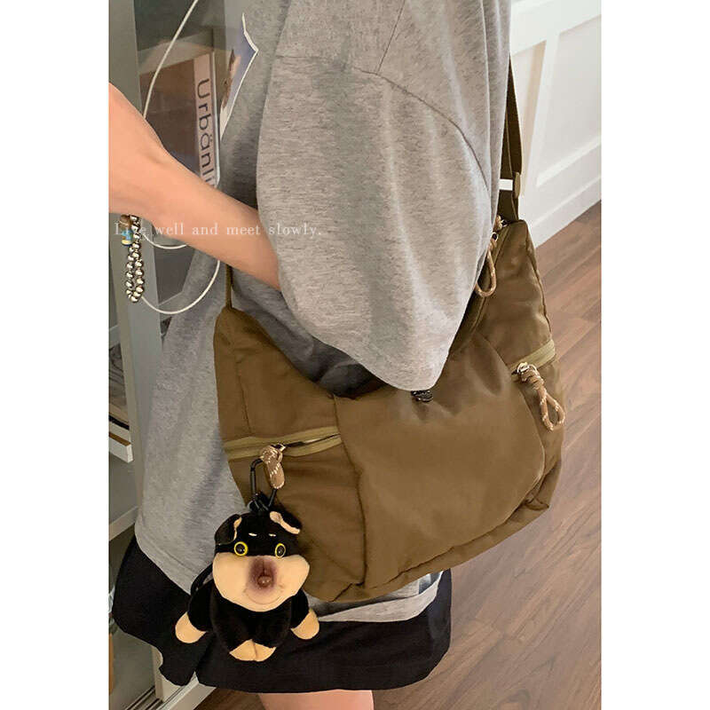 designer bag Korean Style Casual Canvas Artistic Niche Underarm 2025 New Simple Large Capacity Shoulder Crossbody Dumpling Bag