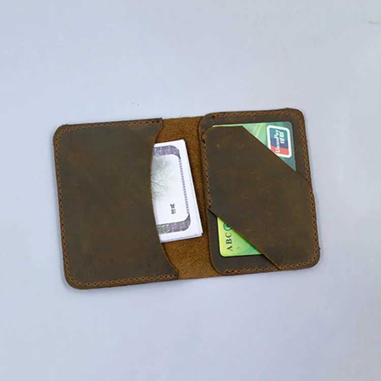 Vintage Original Design Handmade Leather Card Wallet for Men Genuine Leather Short Purse Male Card Holder Z250621