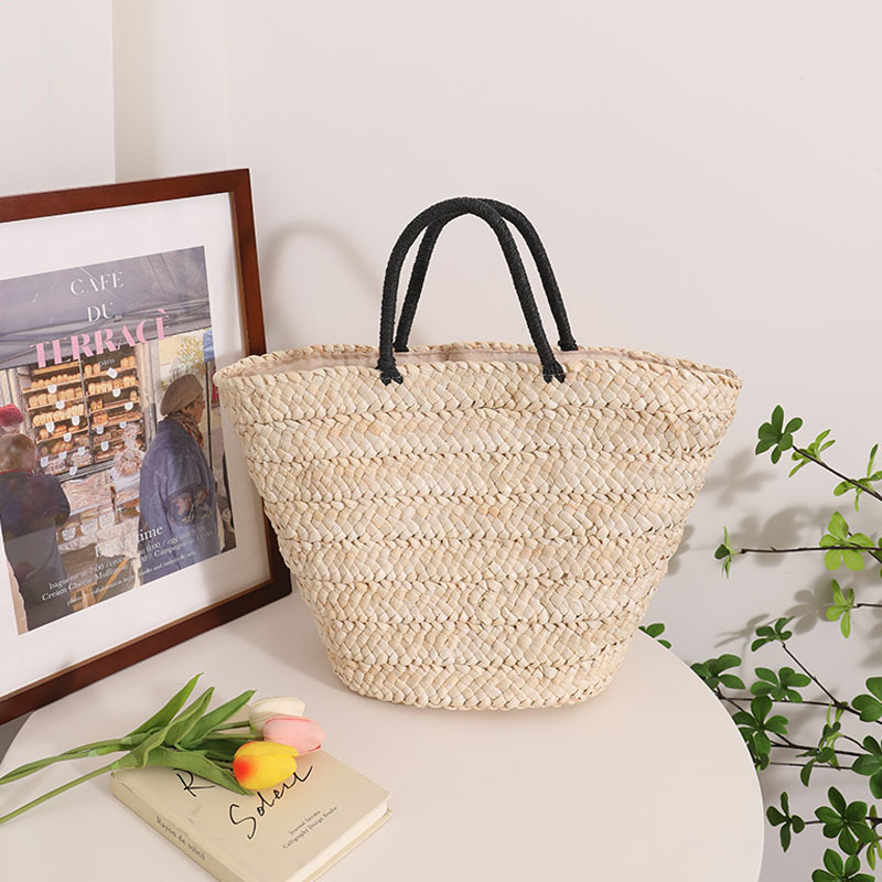 Free Shipping Korean Luxury Woven Bag INS Large Capacity Simple Handheld Natural Grass Woven Bag Women's Designer Vacation Beach Bag