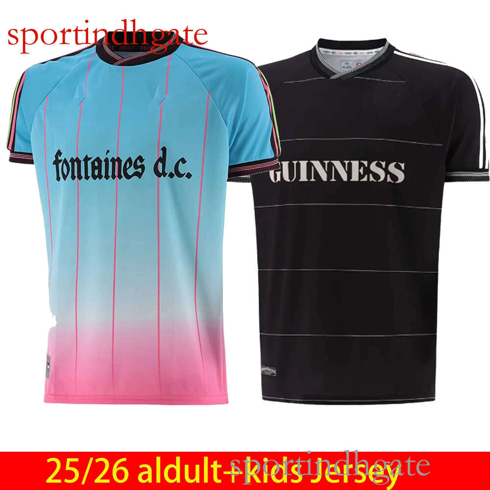 2025 BLACK GUINNESS Soccer Jerseys PISZCZEK McDONNELL AKINTUNDE McDAID CLARKE FLORES ANUS Ireland BohemianS 25 26 Fontaines DC football shirt