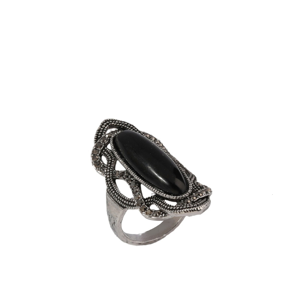 Korean Style Exaggerated Personality Design Inlaid Mond For Women Decorative Index Finger Ring