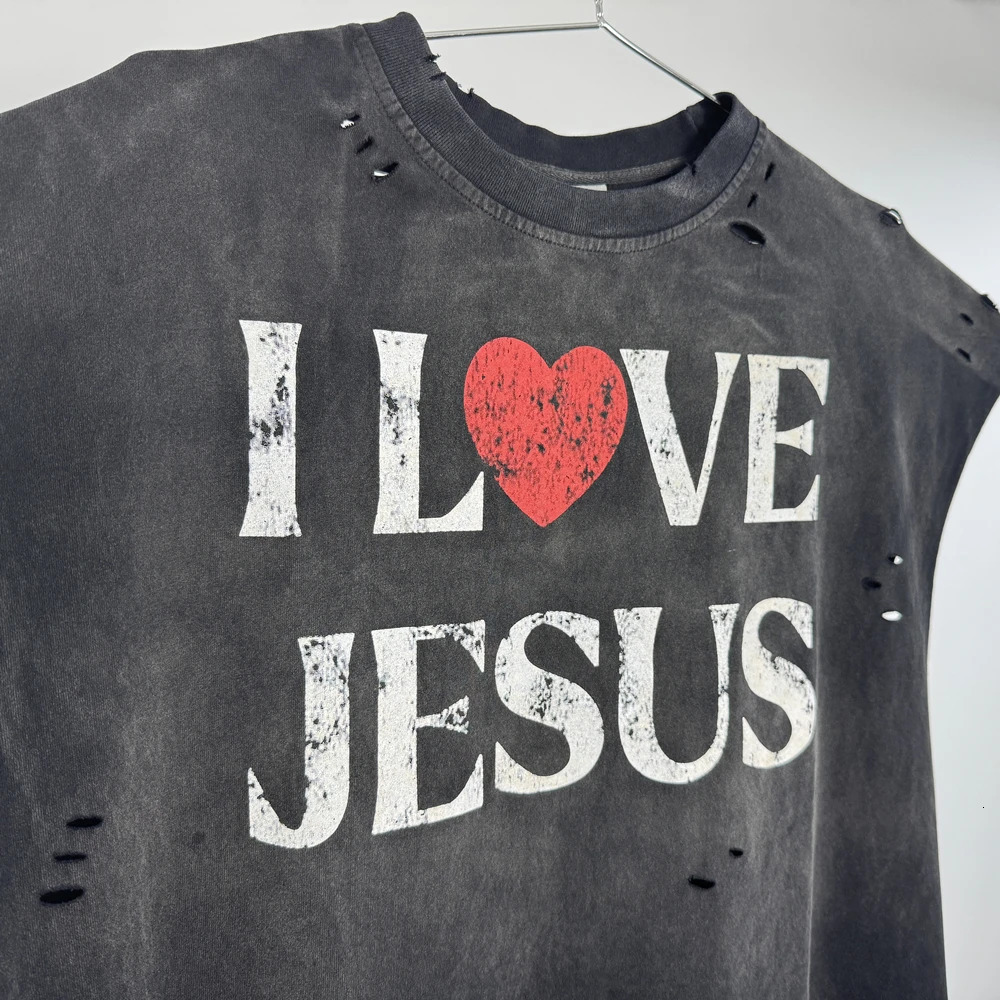 Yao Fashion Retro Vintage 100% Cotton Vest Streetwear Oversize Tops Men Clothing Simple Letter Graphics Print T Shirt For Men 250617