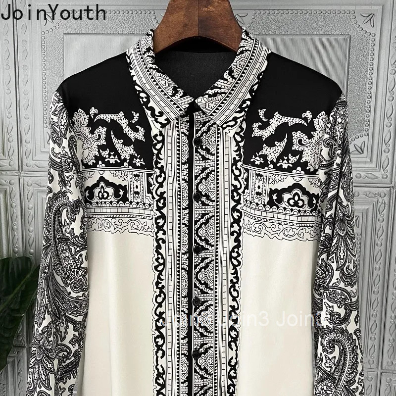 2025 Blusas Mujer De Moda Vintage Womens Blouse Turndown Collar Long Sleeve Loose Tops Fashion Korean Print Shirts Blouses