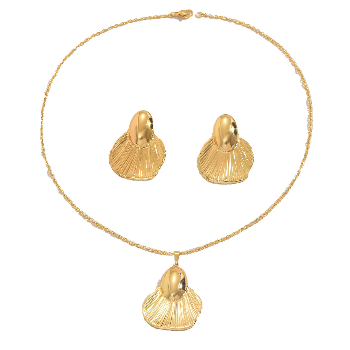 Necklace Set Floral Leaf Texture Design Earrings Versatile Jewelry For Women