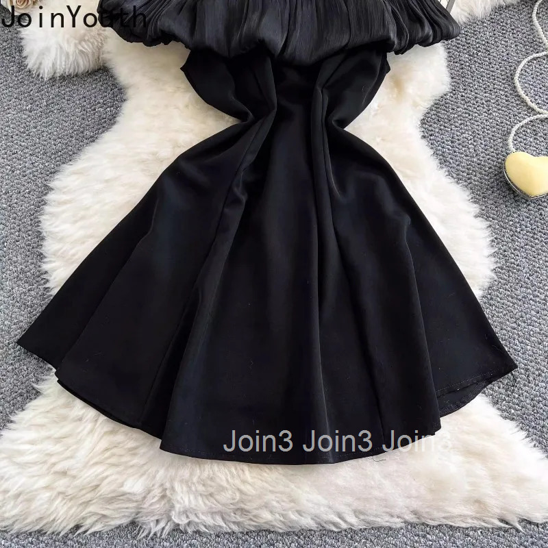 Temperament A-line Robe Femme Summer Dress for Women 2025 Vestidos De Mujer Off Shoulder Diamond O-neck Sleeveless Sexy Dresses