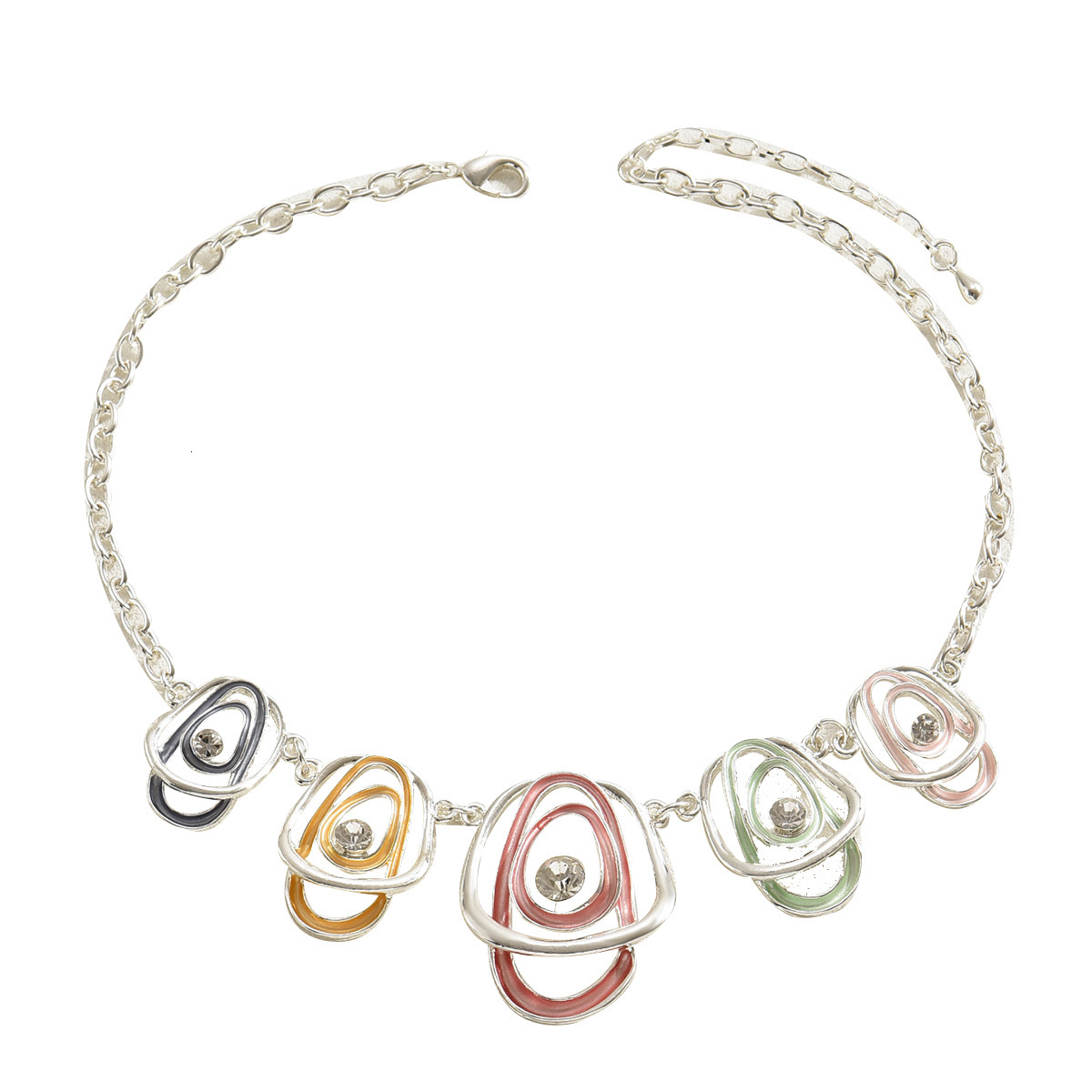 Trendy Fashion And Earring Set Irregular Inlaid Long Necklace For Women Unique Earrings