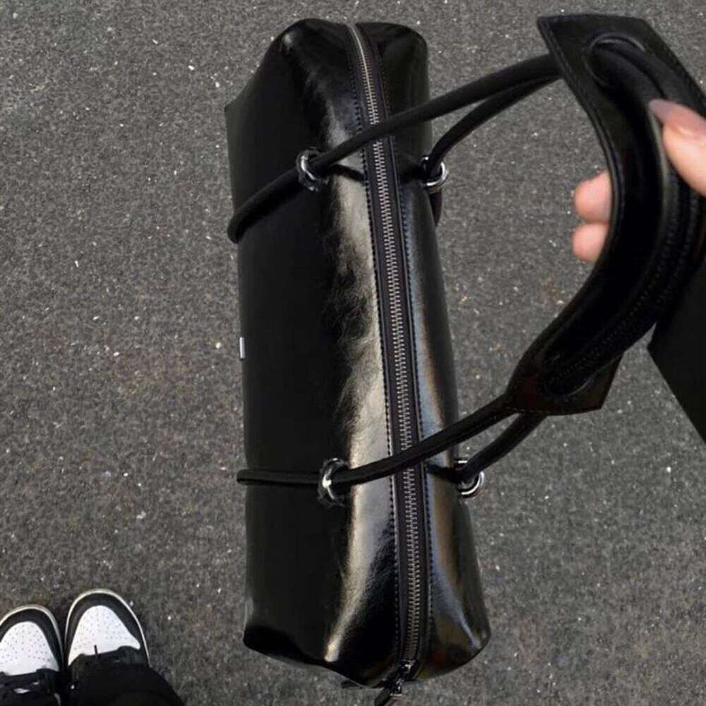 Women Stylish Armpit Large Capacity PU Boston Pillow Single Shoulder Bag Solid Color Zipper Closure For Outdoor Travel