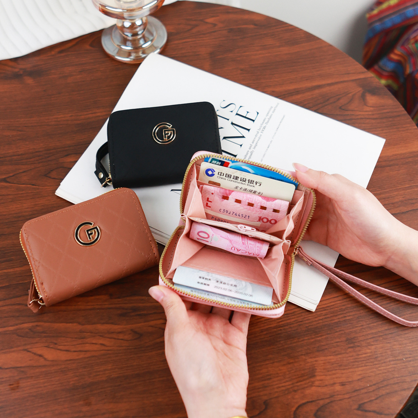 Designer Purses For Women New Luxury Wallet Unisex Uxury Wallet Storage Minimalist Modern Canvas Wallet High Capacity Multiple Card Slots Magnetic Blu