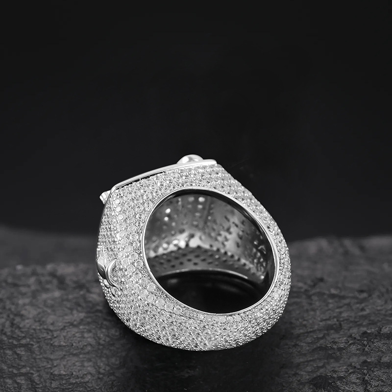 Luxury Moissanite New Arrival Hip Hop Ring Micro Pave Diamond Men's Personalized Finger Jewelry Accessory