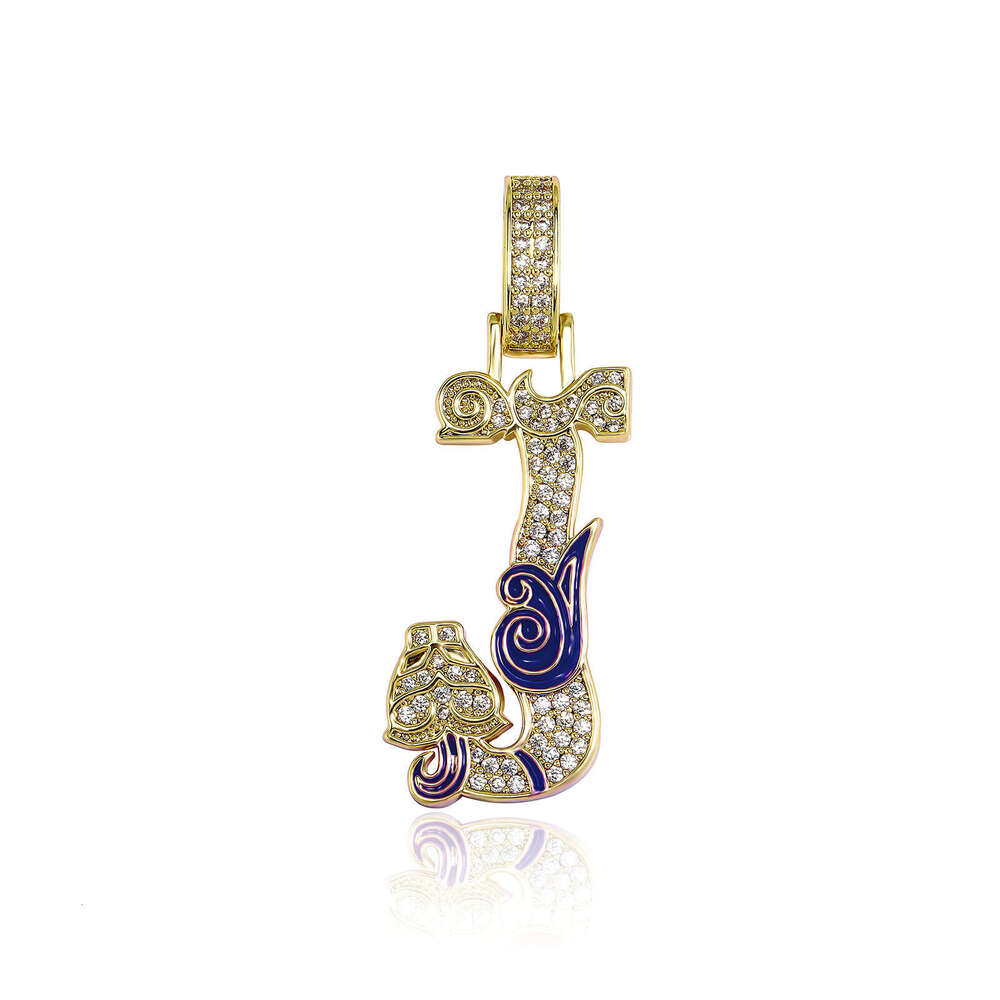 TEMU New Chinese Style Hip-Hop English Letter Pendant DIY Full Dia Gold Australian Design