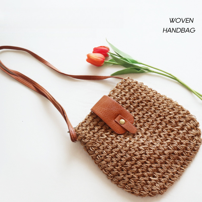 Free Shipping Designer Crossbody Shoulder Bag Handbag New Fashion Versatile Woven Material Simple Casual Crossbody Luxury Travel Decorative Straw Beac