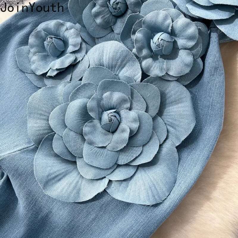 Jumpsuits for Women 2025 Summer Y2k Clothing Fashion Sexy Bodysuit Backless Sleeveless Casual 3D Floral Summer Denim Playsuit