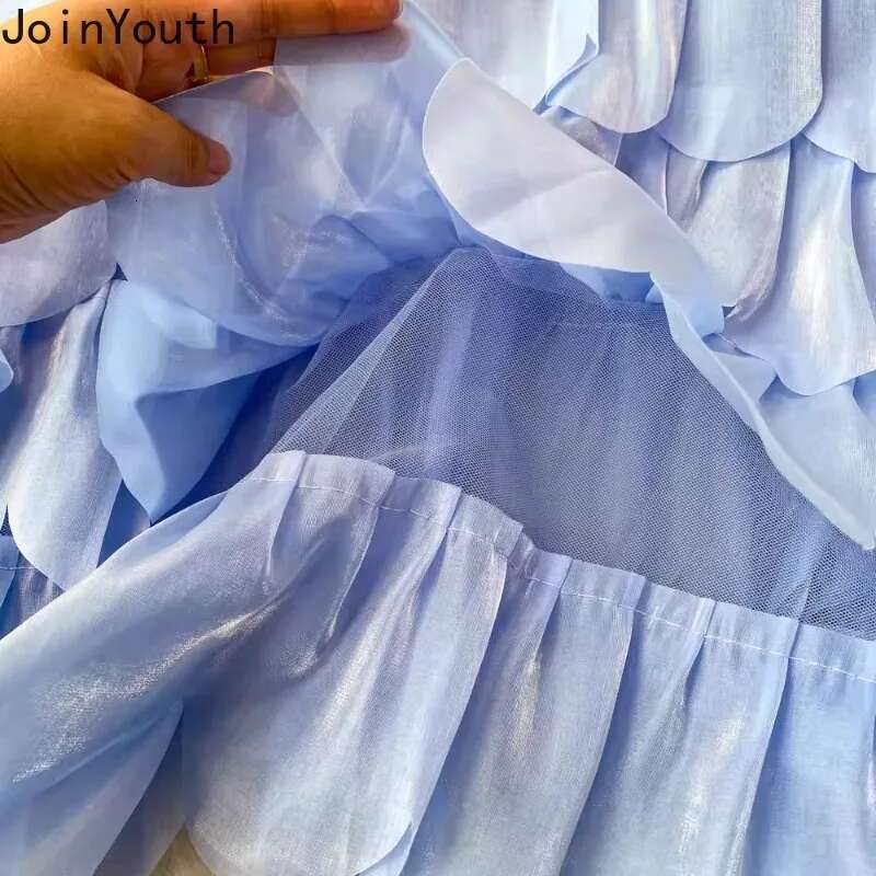 2025 Blusas Mujer De Moda Summer Blouese Women Clothing Patchwork Gauze Ruffles Long Sleeve Shirt Chic Loose Blouse Tops Female