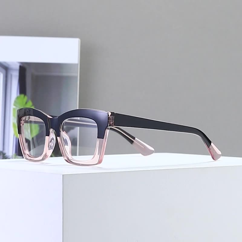 Oversized Square Glasses for Women Fashion Retro Clear Lens Blue Light Blocking Eyewear