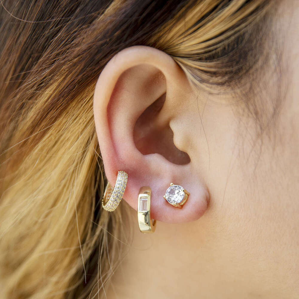 Hip Hop Earrings Mix and Match Set Unisex Personality Studs Classic Versatile Ear Clips Jewelry