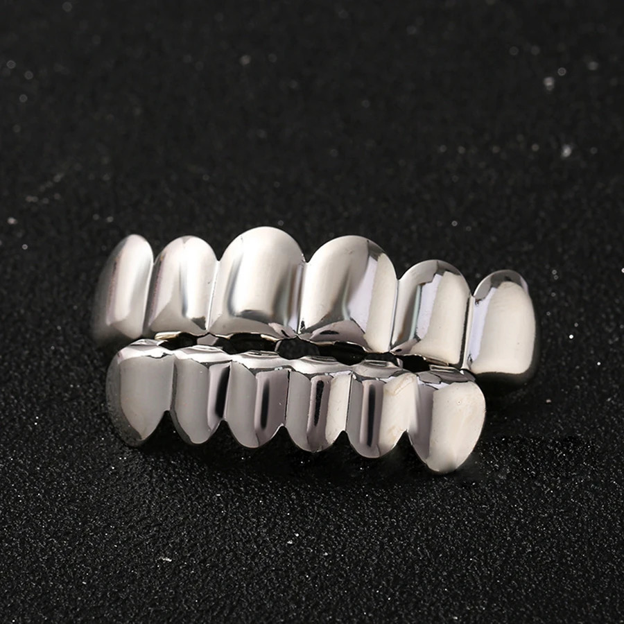 Classic Fashion 66 Teeth Hip Hop 14K Gold Plated Tooth Caps Decor Braces Dental Grills For Women Men Jewelry 250613