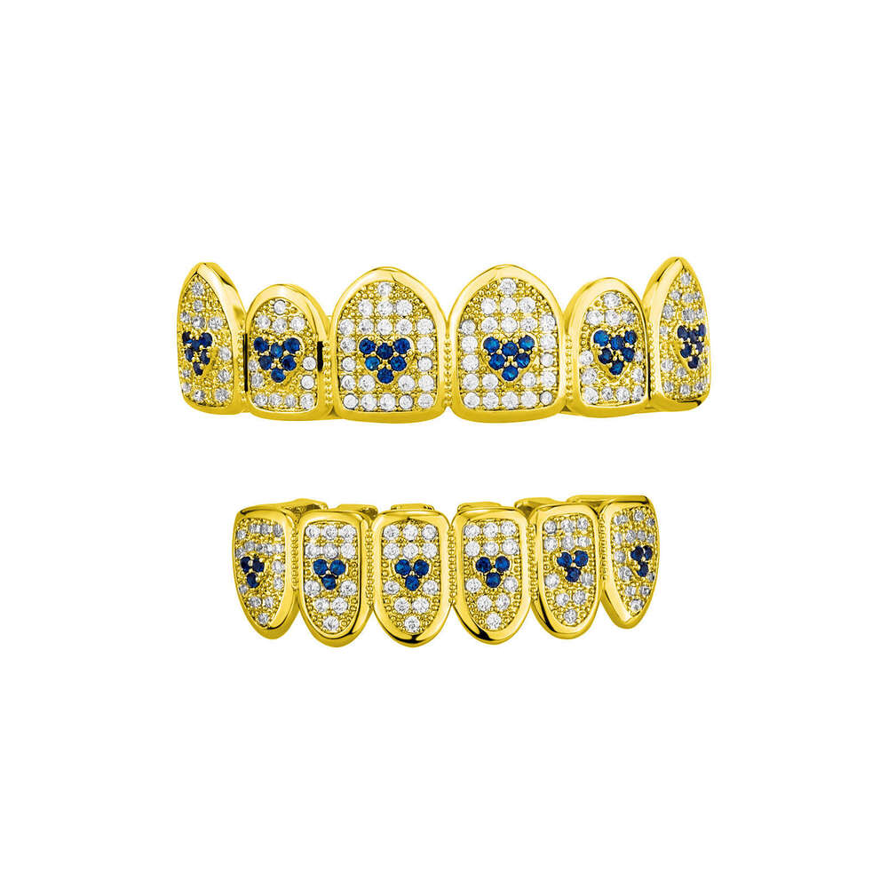 Full Double Color Heart Zircon Bracelet Hip Hop Inlaid Dia Trendy HIPHOP Accessories