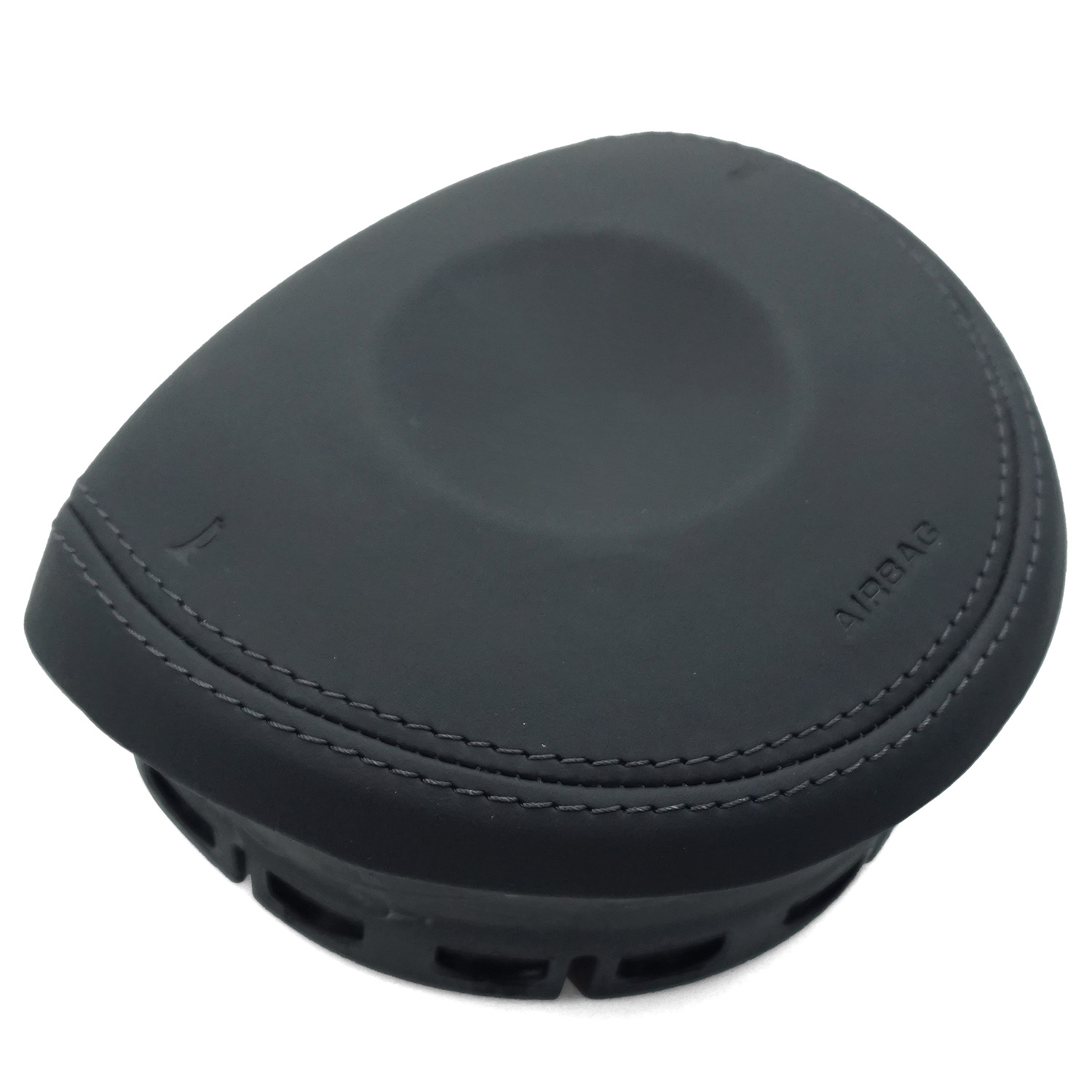 For BMW E90 Black thread of genuine leather Steering wheel decorative cover painting black