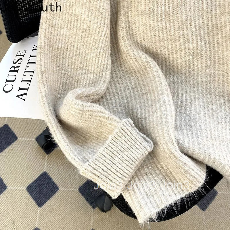 Oversized Pullovers Women Fall Winter Clothing Thicked Jumper V-neck Casual Fashion Knitted Sweater Y2k Tops Korean Sueter Mujer