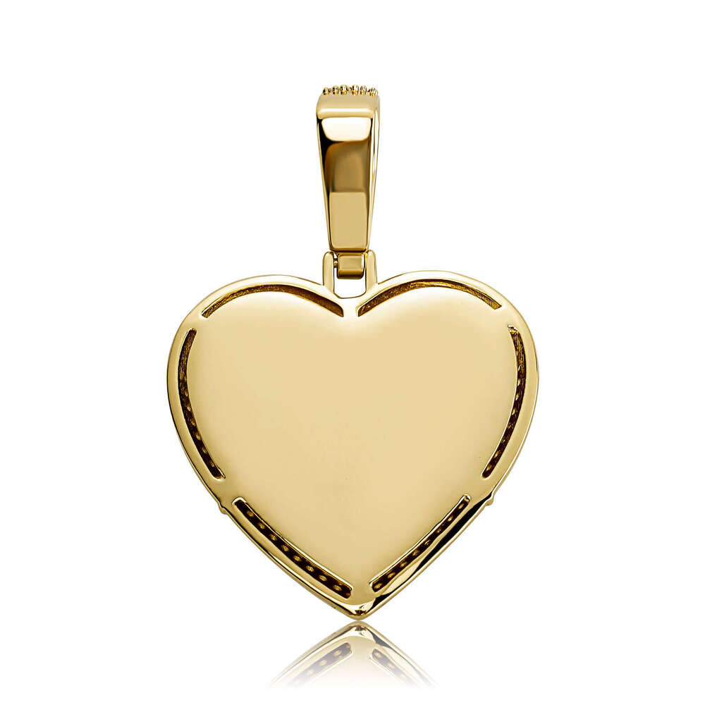 2023 New Hip-Hop Full Zircon Heart Pendant Necklace for Men and Women Rap Trendy Accessories Gold Jewelry