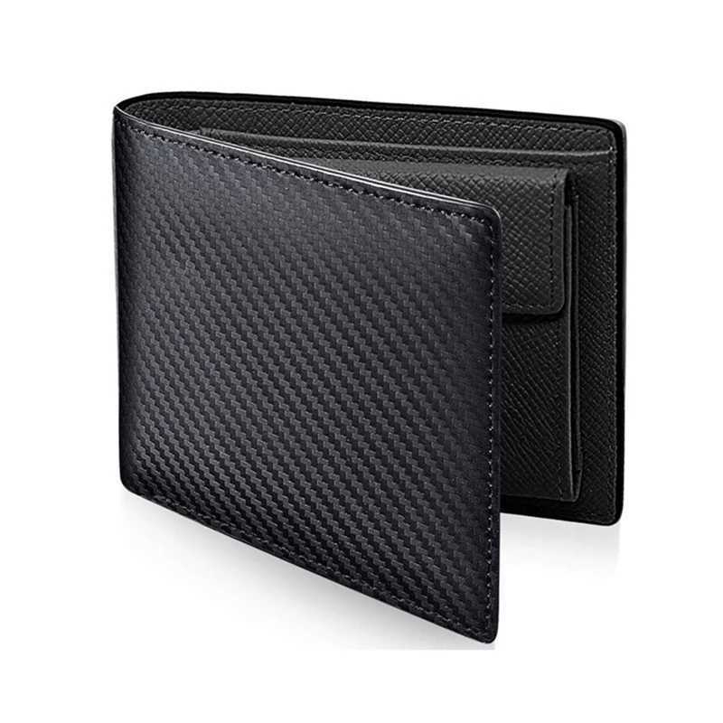 2023 Fashion Carbon Fiber Mens Leather Wallet Casual Two-fold Leather Long Wallet Womens Multi-Card Change Pocket Short Wallet Z250621
