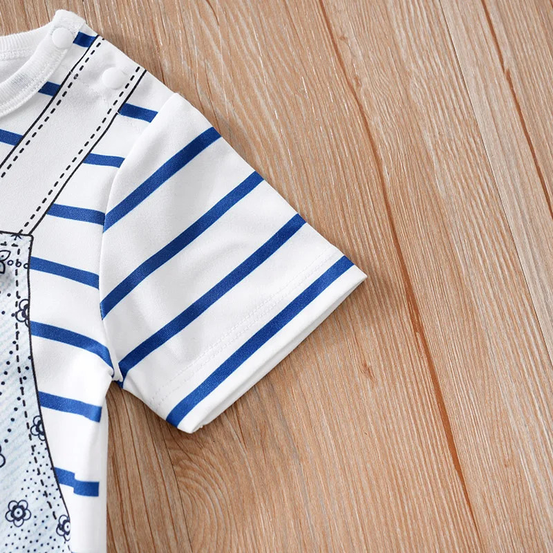 Baby Clothes Cute Cartoon Bear Shoulder Strap Comfortable And Soft 018 Boys Girls Summer Short Sleeved Jumpsuit 250619