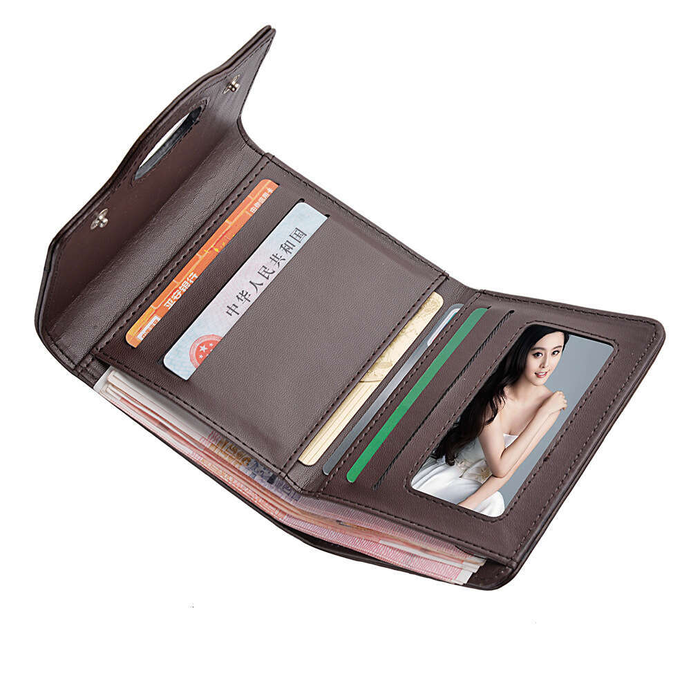 Hot Selling Short Men's Buckle Multi-Card Slot Casual Coin Purse Leather Wallet