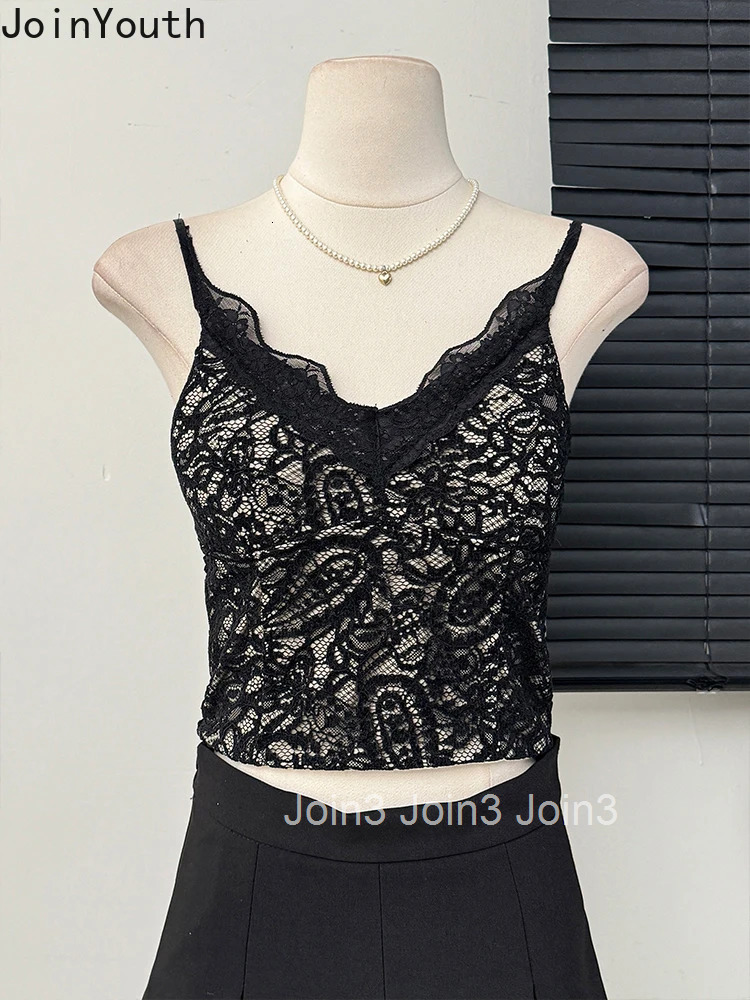 Y2k Top Womens Clothing Sexy Tanks 2025 Ropa Mujer Patchwork Lace Tunic Backless Vest Crop Tops Fashion Summer Korean Camis