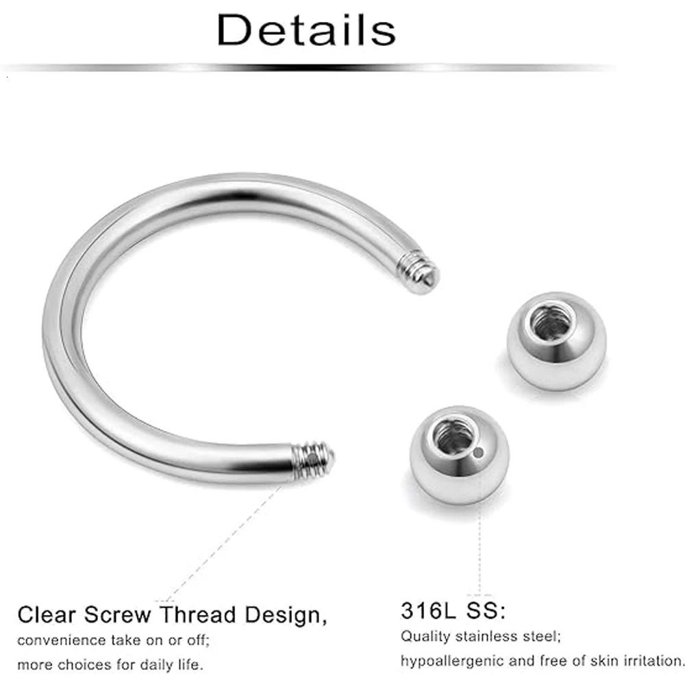 Lip Ring 32 Pieces Lip Stud Jewelry Monroe Lip Barbell Ring Snake Bite Hole Jewelry 16G Spiral Earrings Daisy Tragus Cartilage S 250617