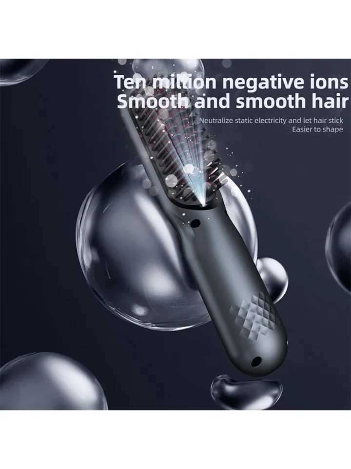 Ionic Hair Straightener Brush With Negative Ions 30-Second Quick Heat USB Rechargeable Cordless Suitable For Dry HairXJ250621