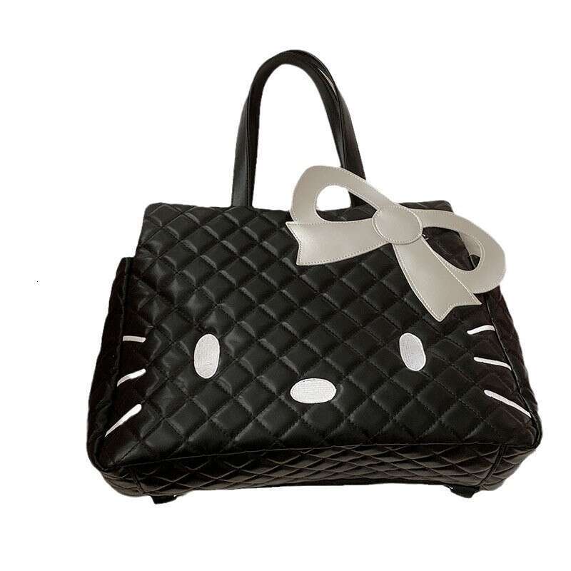 designer bag Korean Style Cute Cartoon Cat Handbag Women's 2024 New Quilted Tote Bag Large Capacity Backpack