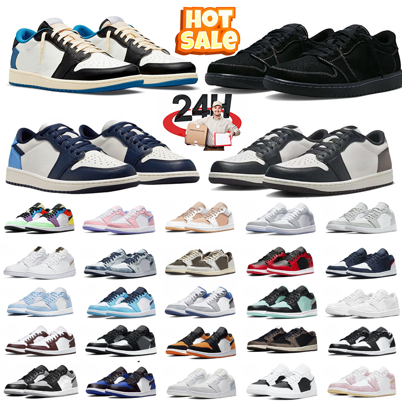 Low basketball shoes Mens Womens Triple Black White Shadow University Blue UNC Bred Toe Light Smoky Grey Outdoor sneakers 36-47