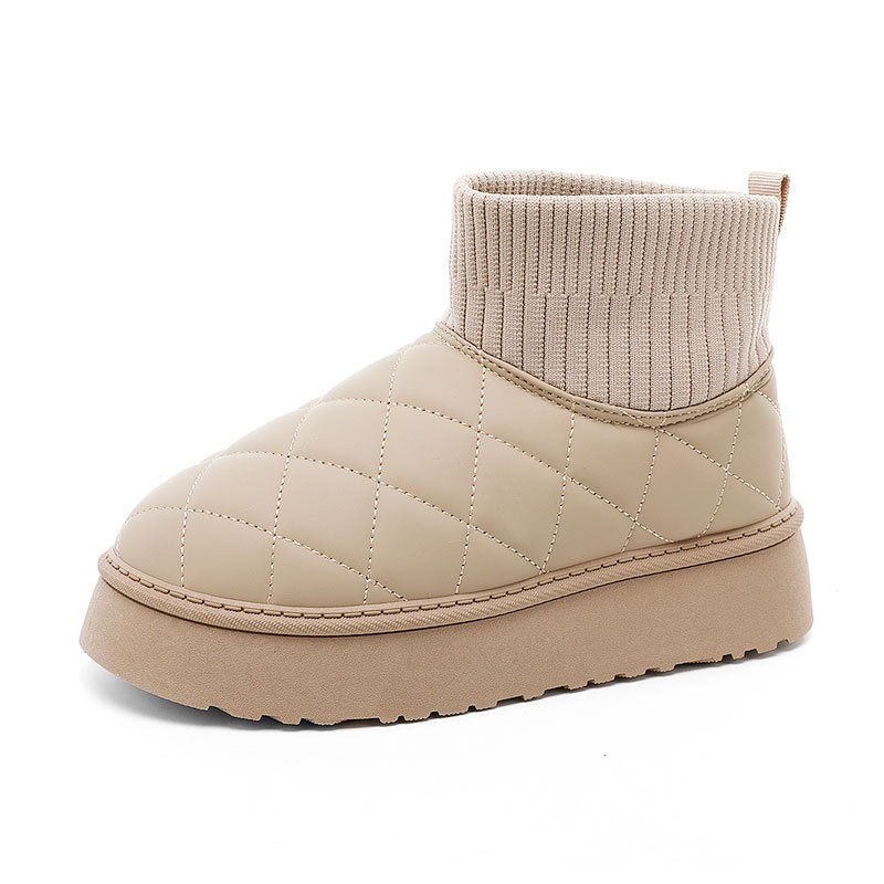 2025 free shipping designer new women's winter shoes solid color women's new snow boots cotton and velvet sports cotton shoes